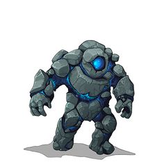 an image of a cartoon character with blue eyes and large arms, standing in the middle of