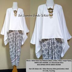 Jual Setelan Kebaya Batwing Kutu Baru White - Butik Busana Fashion | Tokopedia Renda Kebaya, Trendy Skirts