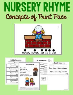 nursery rhyme worksheet with the words nursery rhyme on it