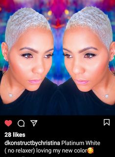 Female Wavers, Short Platinum Hair, Tapered Natural Hair Cut, Short Bleached Hair, Bald Beauty, Big Chop Natural Hair, Women With Short Hair