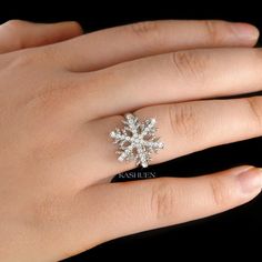 "PERFECT CHRISTMAS GIFT FOR LADIES You are getting one adjustable Swarovski Crystal / Rhinestone ring. Ring Size (without adjusting): 6 (US/AU), M (British), 51 1/2 (French), 16½ (Germany) Diameter of Snowflake: 5/8\" wide X 11/16\" high (16mm X 17mm) Prices are in US$. For shipping policies and other important information, click on \"profile\" on the right. See an item that you like but has already been sold? Contact me to see if I have more! Thank you for stopping by Kashuen.com!" Christmas Party Jewelry With Cubic Zirconia, Diamond White Snowflake Jewelry For Anniversary, Snowflake Cubic Zirconia Jewelry For Anniversary, Cubic Zirconia Snowflake Jewelry For Anniversary, Anniversary Snowflake Cubic Zirconia Jewelry, Christmas Anniversary Jewelry With Cubic Zirconia, Cubic Zirconia Jewelry For Christmas Anniversary, Christmas Anniversary Cubic Zirconia Jewelry, White Gold Jewelry For Christmas Wedding