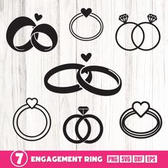 wedding rings and hearts svt files for use in projects like crafts, cards, etc