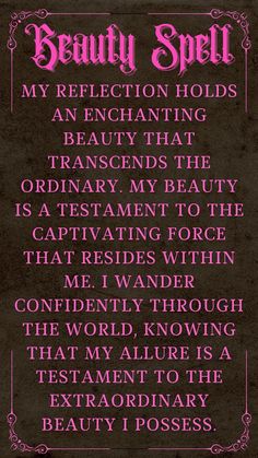 Repeat this every night in front of a mirror follow my page for more #magick #spell #witch #beauty #facecard #attraction #looks #gorgeous #model Witch Beauty, Beauty Spell, Goddess Magick