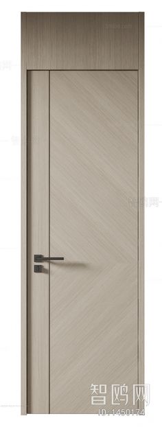 an open door with a handle on the front and side panel, in beige wood