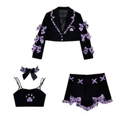 Harajuku Leopard Cat Paw Outfits MK17729 Material: polyester Size: S M L Crop Top Size reference: Size/cm Bust Length S 70-86 28 M 74-90 30 L 78-96 32 Fitted Black Sets For Fall, Black Summer Party Sets, Black Party Sets For Summer, Black Stretchy Sets For Summer, Black Stretch Summer Sets, Trendy Black Long Sleeve Sets, Stretch Black Sets For Summer, Black Stretch Sets For Summer, Fitted Black Sets For Costume Party