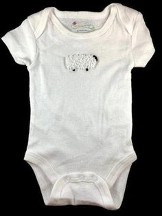 100% cotton embroidered snap baby bodysuit. Cute Spring Cotton Bodysuit, Spring Cotton Onesie With Short Sleeve, Short Sleeve Cotton Onesie For Spring, Cotton Short Sleeve Onesie For Spring, White Short Sleeve Onesie For Spring, Fitted Cotton Casual Onesie, White Casual Short Sleeve Bodysuit For Spring, Casual White Short Sleeve Bodysuit For Spring, Cute Short Sleeve White Cotton Bodysuit