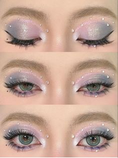 Fantasy Makeup Purple, Whimsical Eye Makeup, Pink Mermaid Makeup, Eye Makeup For Small Eyes, Purple Fairy Makeup, Makeup For Deep Set Eyes, Eye Makeup Inspiration, Makeup For Hooded Eyes, Eyeshadow Makeup Tutorial