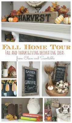 fall home tour with pumpkins and other decorations