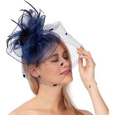 This Fancy Fascinator Hat Has Mysterious Veil And Fluttering Feathers. Adorned With Retro Polka Dots, Makes You More Elegant And Charming. Package Includes One Fascinator And Removable Headband And Clip One Of Each. This Fascinator Headpiece Hat Shapes Classic And Provides Elegant Look, Surely, It Makes You The Focused Queen Of The Party. It Definitely Should Be Your First Choice In This Season. The Vintage Tea Party Fascinator Is Using Two Styles Of Wearing Method. You Can Use The Elastic Hair Chic Hair Accessories For Spring Party, Blue Spring Headpieces For Events, Blue Headpieces For Spring Events, Blue Hair Accessories For Evening, Blue Costume Hats And Headpieces For Spring Evenings, Chic Blue Mini Hat For Summer, Chic Blue Fascinator For Races, Blue Mini Hat Headband For Spring, Chic Blue Fascinator For Kentucky Derby