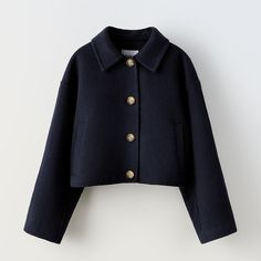 Zara Wool Blend Short Coat In Navy Blue, Brand New With Labels, Pet And Smoke Free House Short Coat Outfit, Wool Jackets Women, Jacket Outfit Women, Zara Coat, Coat Outfit, Wardrobe Outfits, Navy Blue Shorts, Zara Kids, Wool Blend Coat