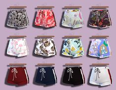 the shorts are all different colors and patterns, but there is no image on them