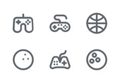 the different types of game controllers are shown in this icon set, which includes an image of