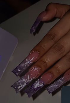 Snowflake Nails, Birthday Nails, Bling Nails, Best Acrylic Nails, Cool Nail Art, Cute Acrylic Nails, Holiday Nails