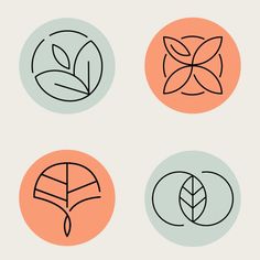 four different types of leaf logos