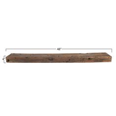 a wooden shelf is shown with measurements for the top and bottom section, including the length