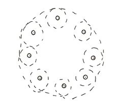 a drawing of a circle made up of small circles