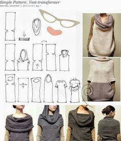 the instructions for how to knit a hooded sweater