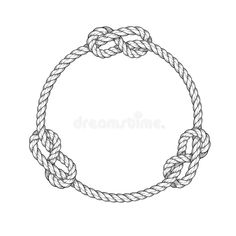 a round rope frame on white background