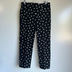 Ann Taylor....The Crop Black With White Polka-Dot Crop Ankle Pants Lean Through The Hip And Thigh Slim Leg. Hits Above The Ankle Zip Closure With Button Size 4 New With Tags. Approximate Measurements: Waist Laying Flat Across 15" Rise 9.5" Inseam 26" Length 35.5" Leg Opening At Hem 6.75" Fast Shipping Bundle Your Likes For Savings Polka Dot Fitted Bottoms For Workwear, Polka Dot Fitted Bottoms For Work, Fitted Polka Dot Bottoms For Work, Chic Fitted Polka Dot Pants, Chic Polka Dot Fitted Pants, Fitted Polka Dot Chic Pants, Casual Polka Dot Pants For Work, Casual Polka Dot Work Pants, Polka Dot Bottoms For Workwear