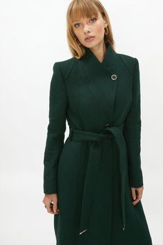 Style: Smart CoatDesign: PlainSleeve Length: Long Sleeve Belted Wrap Coat, Wrap Coat, Green Coat, Quick Delivery, Long Coat, Cover Up, Shirt Dress, Jackets & Coats, Shop Now