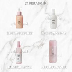 several different types of skin care products on a white marble background with the words bebaboid above them