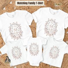 Miraculous Medal Mommy and Met-shirt Virgin Mary Matching - Etsy Family Matching Tops With Custom Print For Family Gatherings, Cotton Tops For Family Gatherings On Mother's Day, Cotton Top For Family Gatherings On Mother's Day, Matching Tops For Family Events On Mother's Day, White Graphic Print Tops For Family Gatherings, White Top For Mother's Day Family Events, White Letter Print Top For Family Gatherings, White Tops With Letter Print For Family Gatherings, White Cotton Shirt For Family Gatherings