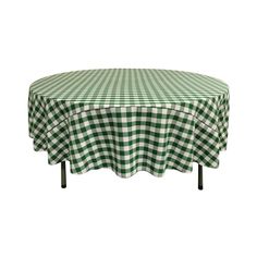 a green and white checkered table cloth