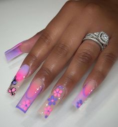 Freestyle Nails, Nail Designs Bling, Fye Nails, Nail Goals, Girly Acrylic, Florida Trip, Gel Acrylic Nails, Diy Acrylic Nails, Colored Acrylic