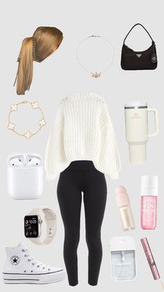 Outfit For Test Day, Trendy Legging Outfits, Aesthetic Outfits With Leggings, Fit Ideas Winter, Casual School Outfits Lazy Days, Outfit Ideas Collage, Cute Sweatshirts Outfits, Cute Basic Outfits For School, Attractive Outfits