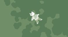 an animal is flying through the air on a green camouflage print background with white dots