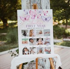 a sign that is on top of a wooden easel