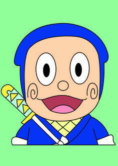 a cartoon character with a baseball bat in his hand