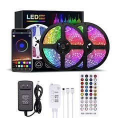 led strip light with remote control and appliance for smartphones, tvs, etc