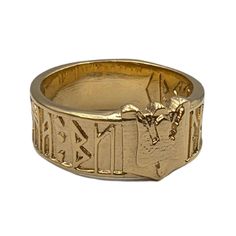 Slavic ethnic mens bronze ring “іду на Ви” 6 US Gold Plated bronze Slavic Jewelry, Greek Mythology Jewelry, Mythology Jewelry, Hand Casting, Mjolnir Pendant, Divine Power, Viking Pendant, Bracelet Viking, Viking Bracelet