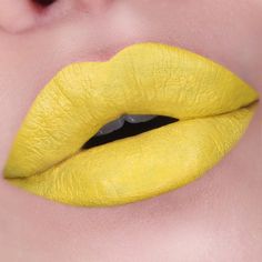 Lipstick Yellow Lipstick Looks, Yellow Lipstick Makeup, Yellow Lips, Neon Lipstick, Lipstick Nails, Yellow Teeth, Banana Fruit