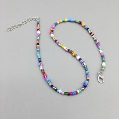 Multicolor Seed beads Choker Necklace For Women Girls Bohemia Trendy Multi Sizes Beads Short Necklace Women Jewelry For BeachModel Number:1005002643362292 Beads Choker Necklace, Summer Choker, Beads Choker, Boho Handmade, Detailed Necklace, Handmade Glass Beads, Chain Fashion, Rainbow Beads, Neck Chain