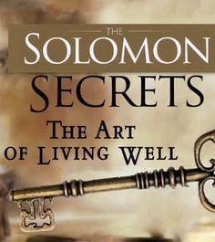 the book cover for solomon's secrets, with an old key on top of it