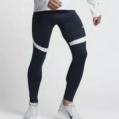 Brand New With Tags Nike Power Tech Running Tights Pants Men’s Black Xl Nike Compression Bottoms For Running, Nike White Running Bottoms, White Nike Running Bottoms, White Functional Jogging Pants, Functional White Jogging Pants, Functional White Pants For Jogging, White Tight Sports Pants, Tight White Sports Pants, White Fitted Jogging Bottoms