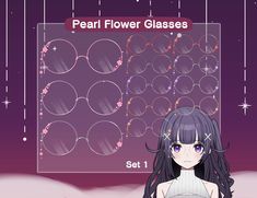 Decorated pearly flower glasses to add to your Vtuber! Just a bit of shine and cutesy accessories to elevate your character  Want the other color set? https://www.etsy.com/listing/1564344042/vtuber-flower-glasses-asset-pearl-flower?click_key=204c753b168111ee0ff12b8dbe4d34be9d8c752b%3A1564344042&click_sum=84f1c947&ref=shop_home_active_1 Included items: - 4 sets of glasses (red, pink, purple, and orange), each with 3 different frames separated in the zip folder.          - 12 pairs of glasses total - 1000px minimum and 300dpi images. This is a digital product; no physical product will be sent. Not for resale or distribution.  Credit is not necessary but appreciated! Vtuber Toggles, Vtuber Accessories, Vtuber Hand Asset, Free To Use Vtuber Assets, Free Vtuber Asset, Flower Glasses, 300dpi Images, Circle Glasses, Vtuber Assets