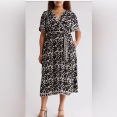 Max Studio Printed Maxi Dress Size Xs Nwt Chic Black Rayon Dress, Black Rayon Dress For Work, Black Viscose Vacation Dress, Chic Black Midi Dress In Rayon, Chic Black Rayon Midi Dress, Black Midi Length Rayon Dress, Black Rayon Midi Dress For Vacation, Black Viscose Dress For Vacation, Casual Black Viscose Midi Dress