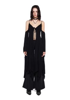 Current Mood Fairy Off-The-Shoulder Long Bell Sleeve Duster - Black – Dolls Kill Fairy Aesthetic Outfit, Dolls Kill Outfits, Current Mood Clothing, Flowy Shirts, Mood Clothes, Spooky Szn, Dream Concert, Dusters, Summer Sky