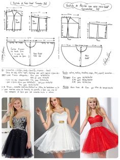 an image of a woman's dress pattern with measurements and instructions for the skirt