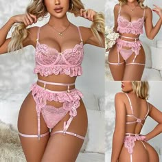 Pinterest Pink Langerai Outfits, Langire Outfit Pink, Cute Lace Bras, Women Lingeniere, Pink Lingerie Outfit Night, Lingerie Outfit Bedroom, Hormone Balancing Foods, Revealing Lingerie, Lingerielook Outfit