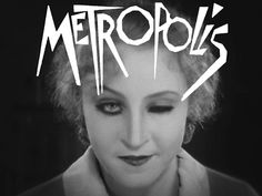 a black and white photo of a woman with the words metropoliss on it