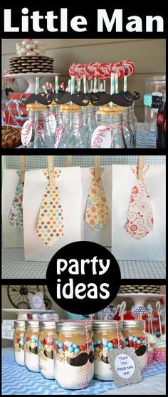 the little man party ideas are great for any child's birthday or baby shower