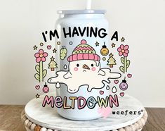 I'm Having a Melt Down Christmas UV DTF Decal Description 7 Sizes of UV DTF Decal Transfers to Choose From 11oz Coffee Mug Decal 16oz Libbey Glass - Original Size Decal Fits: 16oz Original Libbey, 15oz Coffee Mug, 12oz Insulated Travel Mug and 17oz Glass Can Mugs 16oz Glass Can - Generic Decal - Fits the larger generic 16oz Glass Cans; Also Fits: 20oz Original Libbey, 24oz Cold Cups and 34oz Mega Mugs 24oz Cold Cup Decal: Fits most popular 24oz Plastic cups 40oz Tumbler Decal Shot Glass Decal Fits: 1.5oz Heavy Based Shot Glasses (*affiliate link) Ornament Decal Fits: 3.5"- 4" Wood Ornament approx. 2.5 x 2.5 (*affiliate link) Super Easy to apply Our UV DTF Transfers are Printed in house using professional equipment Proudly made in the USA Handwash only; Do Not Microwave or Soak About UV DTF Uv Dtf Ideas, What Is Dtf Transfer, Uv Dtf Sticker, Halloween Dtf Prints, Cup Decal, Glass Decals, Tumbler Decal, Plastic Cups, Rubbing Alcohol