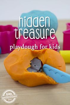 a playdough for kids with the title hidden treasures