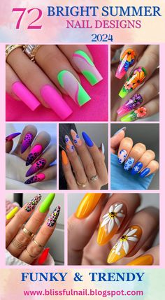 As the summer of 2024 approaches, it's time to refresh your nail game with the hottest trends of the season. This year, "72 Bright Summer Nail Designs 2024" is all about embracing funky and trendy styles that make a bold statement.#nailsart#summernails#almondnails#yellownails#whitenail#bluenails#pinknails#acrylicnails#gelnails#greennails#blacknails#longnails#shortnails Acrylic Nail Designs Summer 2024, Funky Summer Nails 2024, Summer Nail Art Designs 2024, Bright Summer Nails Designs 2024, Summer Acrylic Nail Designs 2024, Summer Nail Art 2024, Summer Nail Designs 2024, Mod Nails, Bright Summer Acrylic Nails