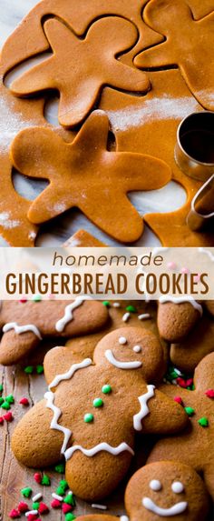 homemade gingerbread cookies with icing and sprinkles