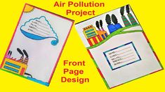 pollution project report front page drawing - diy | science drawing  @howtofunda   @craftpiller ​ Front Page Drawing, Pollution Project, Page Drawing, Project Cover Page